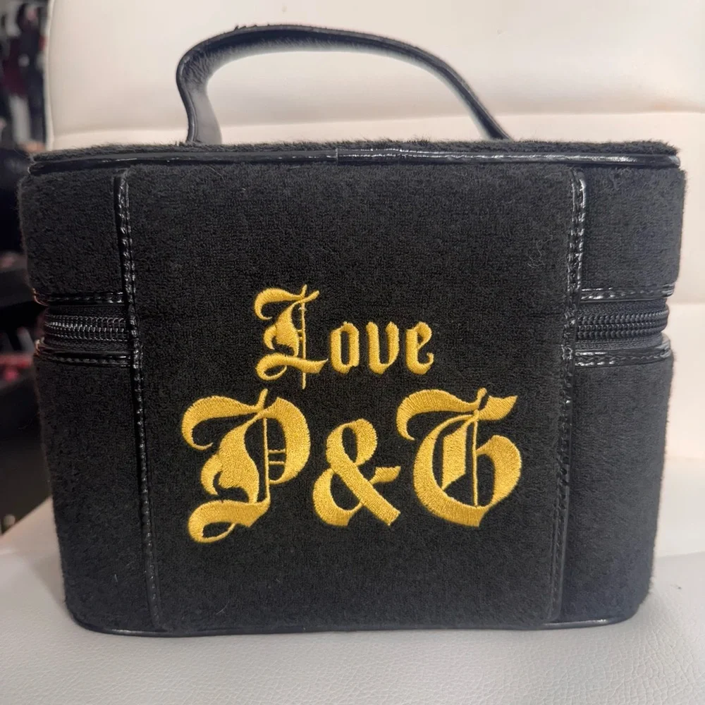 Vintage Juicy Couture Black and Gold Train Case/Vanity/Makeup - Picture 3 of 9